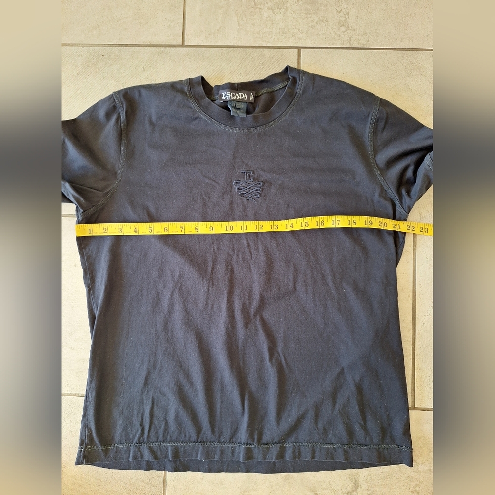 Escada Black Short‎ Sleeve Tee Size 44/M - Picture 6 of 7